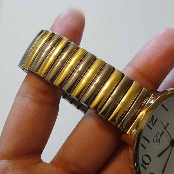 Geneva Platinum Women White Large Round Dial Two-Tone Bracelet Watch Japan Movt - Picture 11 of 13